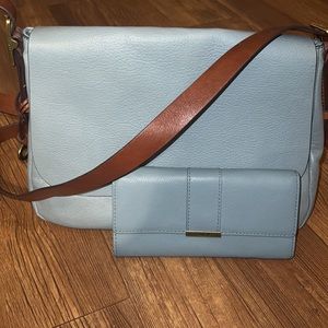 Fossil leather satchel